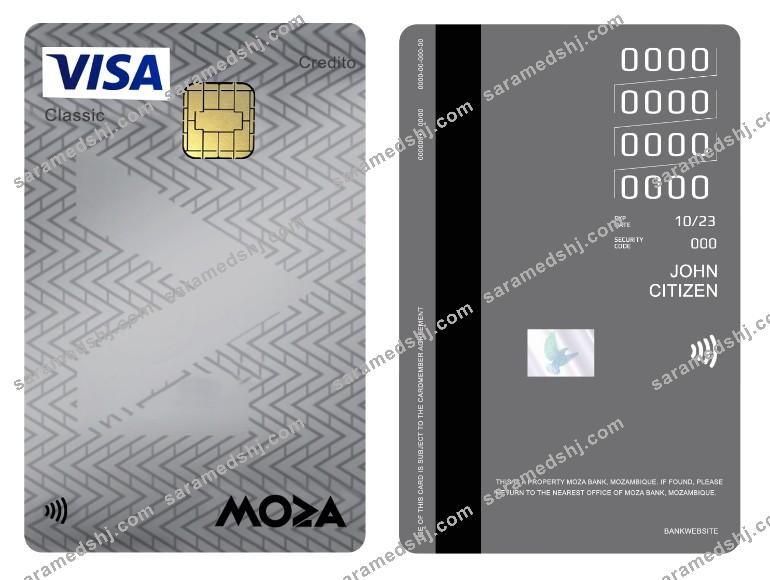 Mozambique Moza Bank visa classic credit vertical card